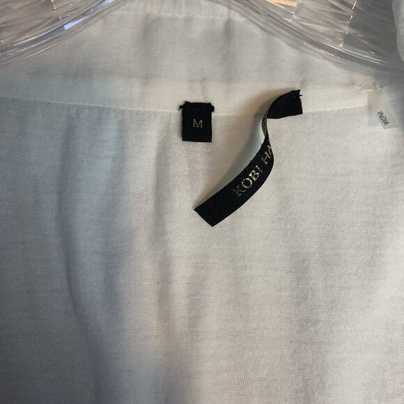 Kobi Halperin Shirt Womens Medium Ruffle Flare Sleeves Blouse Drawstring Neck M - Picture 6 of 9